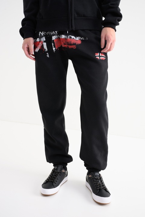 Geographical Norway, Pantaloni de trening cu logo Mapote, Negru