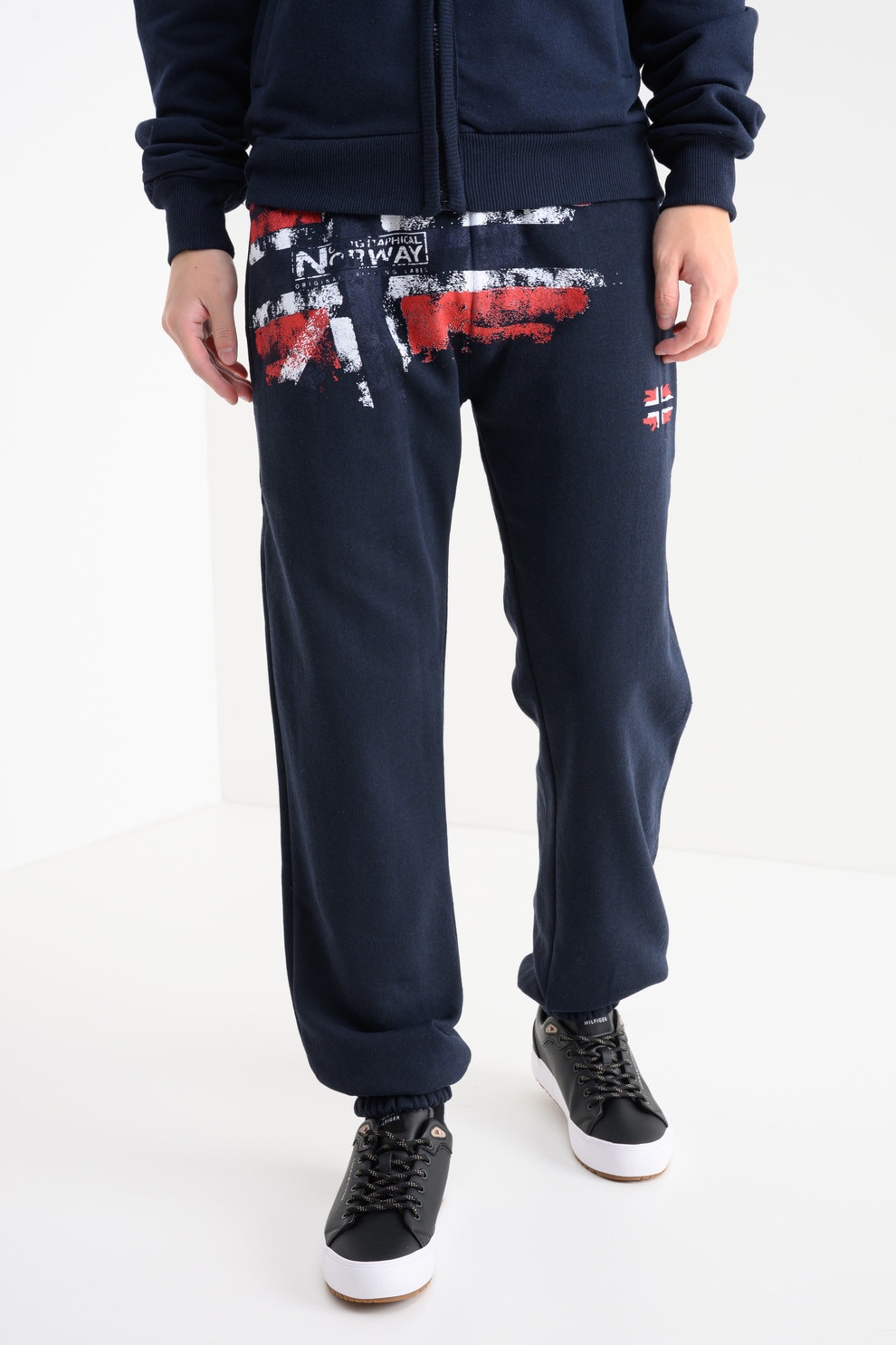 Geographical Norway, Pantaloni de trening cu logo Mapote, Albastru ultramarin, XL