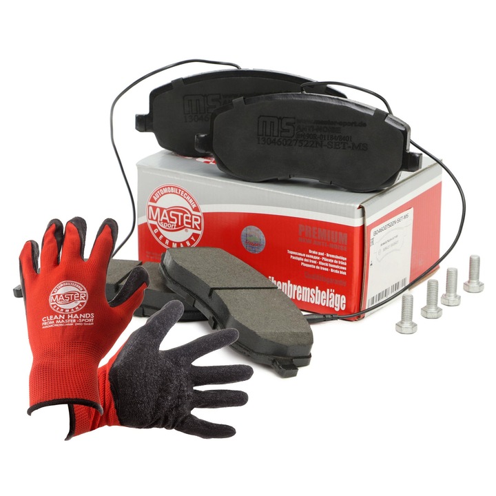 Fékbetétek, Master Sport Germany, lengéscsillapítóval, 162x63,7mm