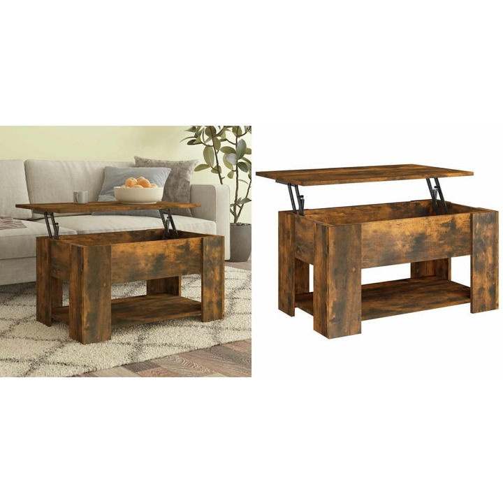 Masuta de cafea, stejar fumuriu, 79x49x41 cm, lemn prelucrat