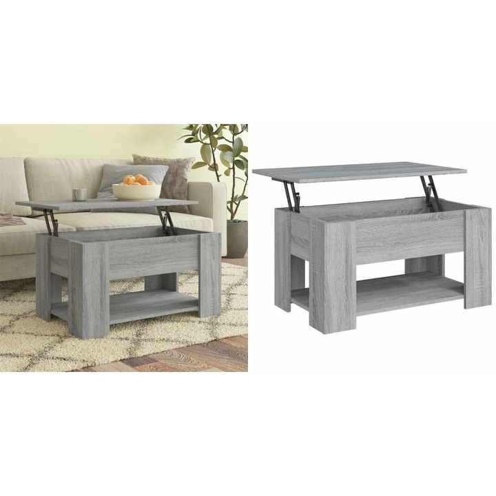 Masuta de cafea, gri sonoma, 79x49x41 cm, lemn prelucrat