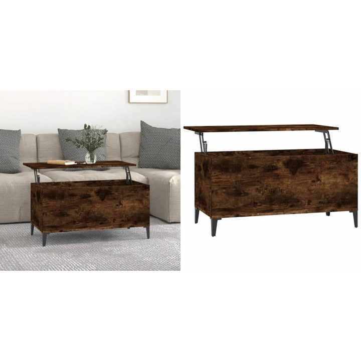 Masuta de cafea, stejar fumuriu, 90x44, 5x45 cm, lemn compozit