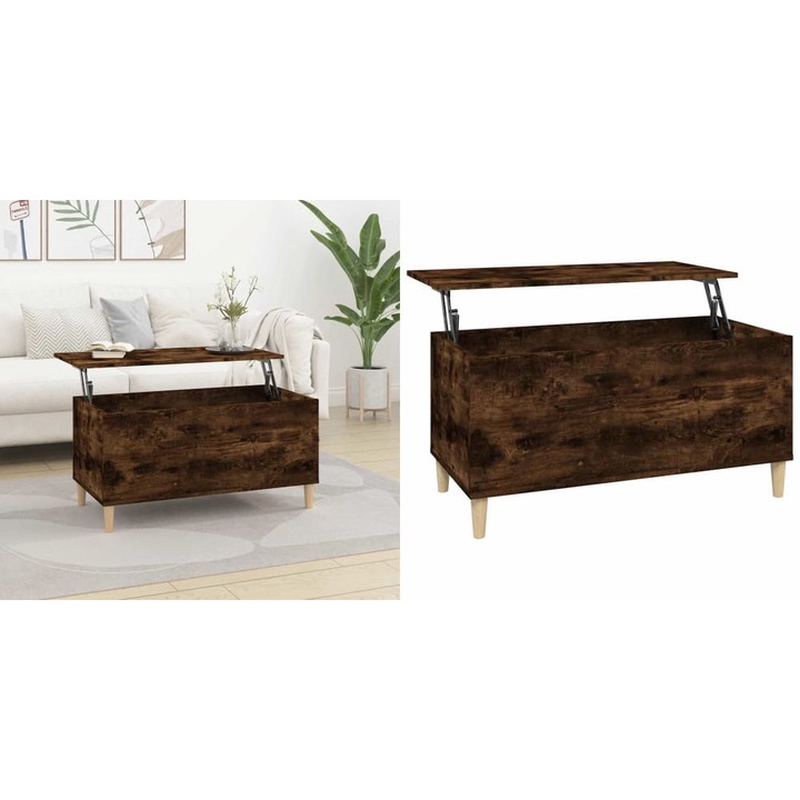 Masuta de cafea, stejar fumuriu, 90x44, 5x45 cm, lemn compozit