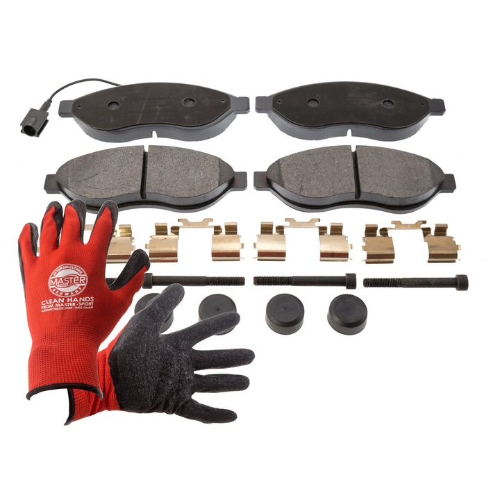 Fékbetétek, Master Sport Germany, lengéscsillapítóval, 2,26kg, 155x169x61,6mm