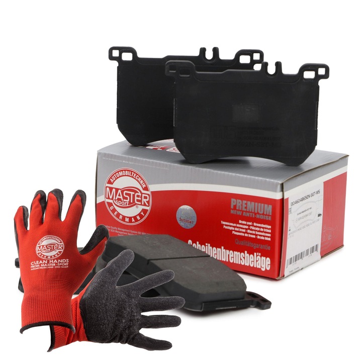 Fékbetét készlet Master-Sport, Brembo, 134x86,1mm, 2,35kg, piros, XL, munkakesztyűt tartalmaz