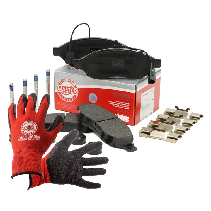 Fékbetétek Master-Sport 13046048092N, 4 darab, 155x169x19,1mm, rezgéscsillapítóval, CITROEN JUMPER II, FIAT DUCATO, PEUGEOT BOXER típusokhoz