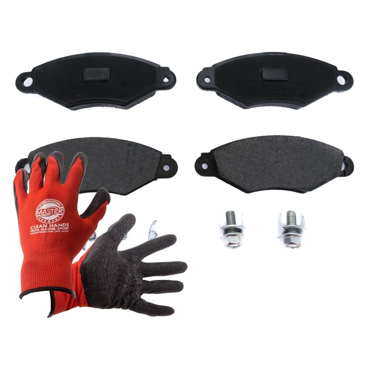 Fékbetét készlet Master-Sport, 2 darab, 131x47,1mm, kopásjelző érintkező nélkül, többszínű