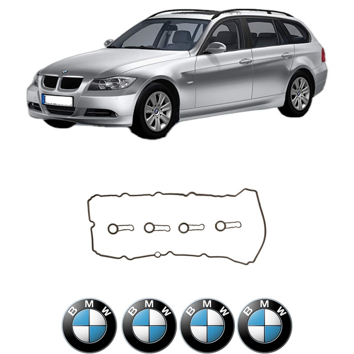 Set garnitura chiuloasa capac culbutori BMW Seria 3 Touring (E91) 320 d din 2007-2010 KW 130 CP 177 CMC 1995, Auto, Elring, 4x Stikere auto cu BMW