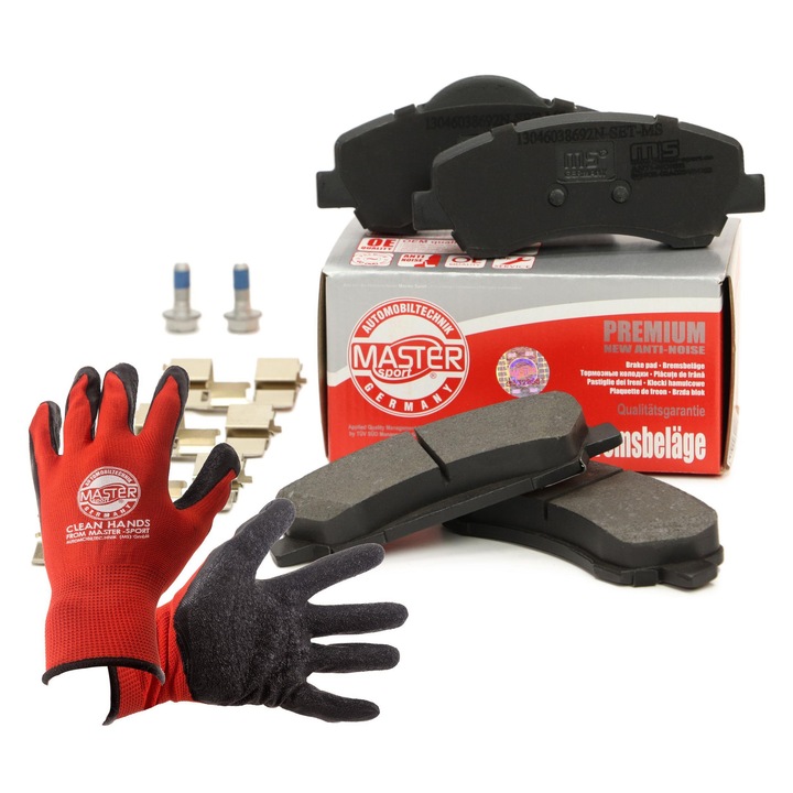 Autó fékbetét készlet és Master-Sport, Mando védőkesztyű, 19mm, 133x52.6x60mm, Peugeot 308-hoz, 13046038692N-SET-MS