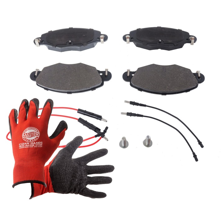 Master-Sport fékbetétek, 169x62,9mm, csillapító támasztékkal, piros, XL kesztyű