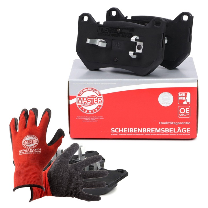 Fékbetét készlet Master-Sport, 136x81,3mm, 16,9mm vastagság, piros, 2,05kg