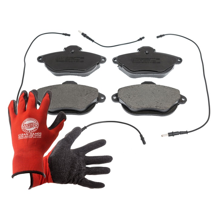 Master-Sport 131x71,4mm fékbetétek, lengéscsillapító alátéttel, piros, XL kesztyűvel