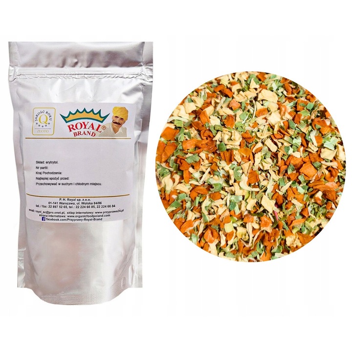 Amestec legume uscate 500g Royal Brand, morcov, ceapa, ambalaj cu fermoar