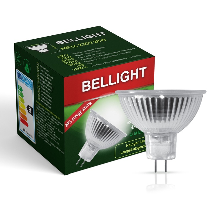 Халогенна крушка MR16 BELLIGHT 28W, 230V, Клас G