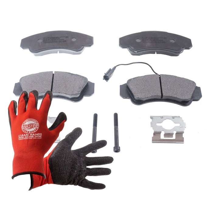 Master-Sport 13046049792N fékbetét készlet, 165x69,4mm, lengéscsillapító tartóval, többszínű, 2,52kg