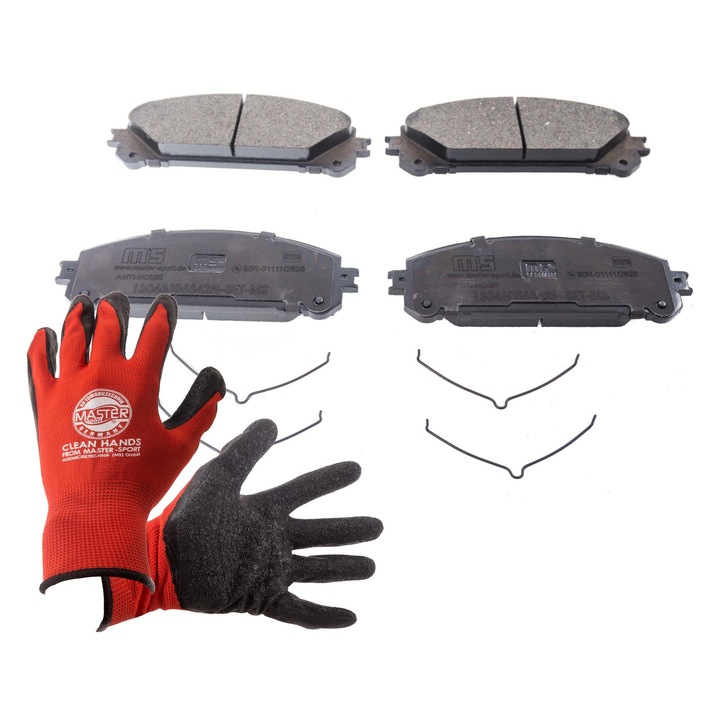 Fékbetétek Master-Sport, 167x59,3mm, kopásjelző érintkező nélkül, piros, XL