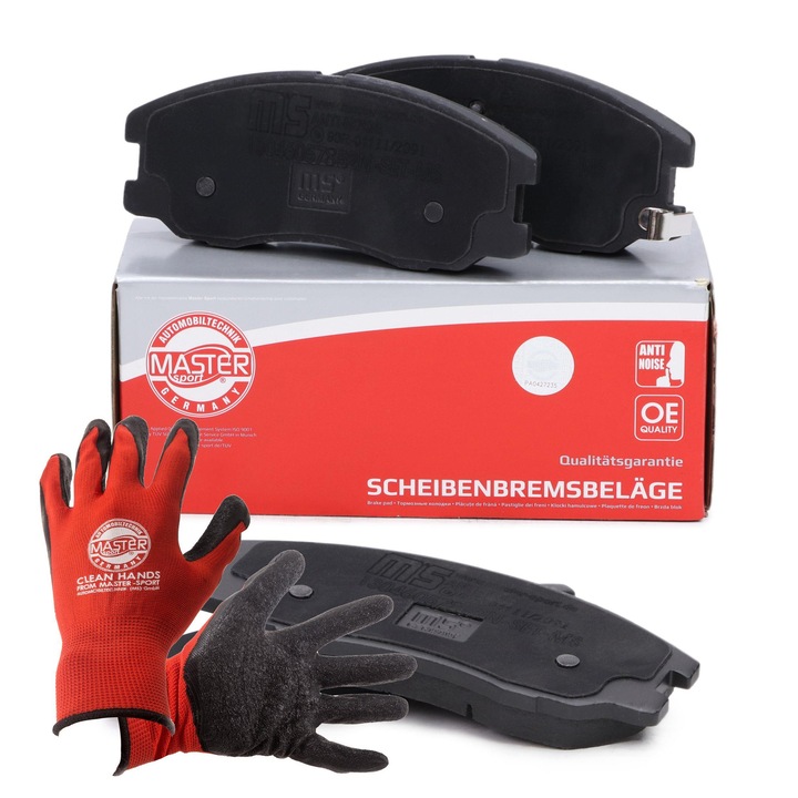 Fékbetét készlet Master-Sport, 149x61.8mm, kopásérzékelővel, többszínű, 2 darab