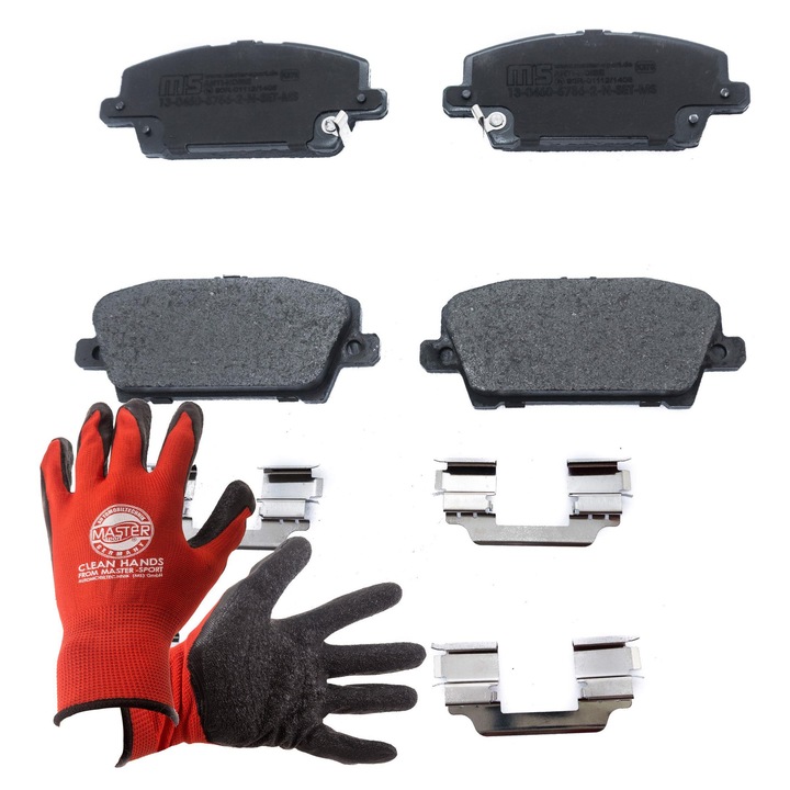 Master-Sport fékbetét készlet, készlet, 4 csavar, 132x55,6mm, akusztikus érzékelővel, piros, XL