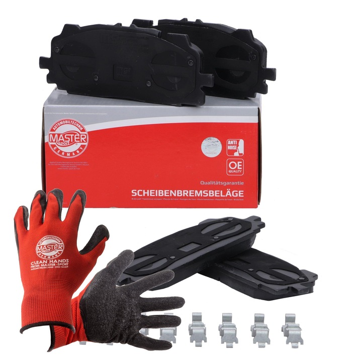 Master-Sport első fékbetétek, készlet, lengéscsillapító alátéttel, 194x74,1mm, 16,9mm vastagság
