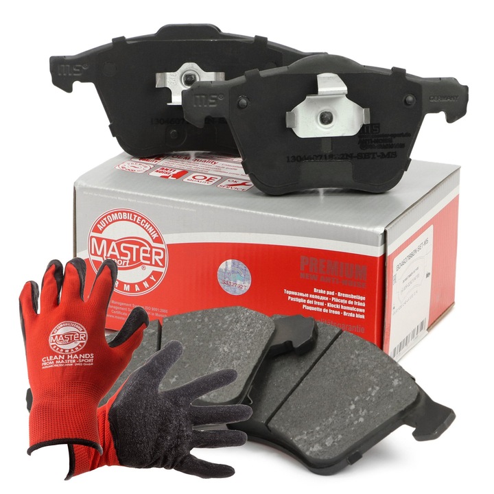 Fékbetét és kesztyű szett, Master-Sport, 155x75mm, Piros, XL