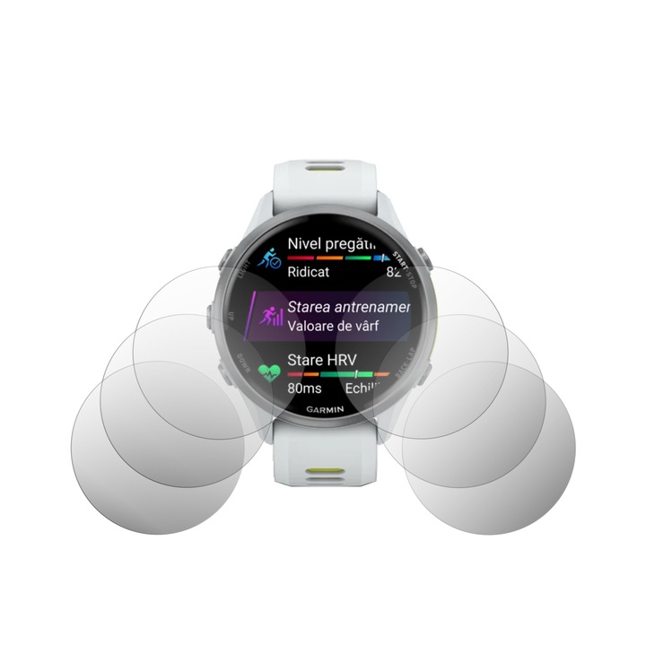 Set 6X Folie Protectie Ecran Folie24, pentru Garmin Forerunner 970, 3X Ultra-Clear + 3X Mate, Adezive, Flexibile cu Auto Regenerare