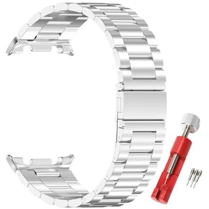 Bratara metalica compatibila Samsung Galaxy Watch Ultra 47mm – otel inoxidabil, prindere clasica, Best Accessories, Argintiu
