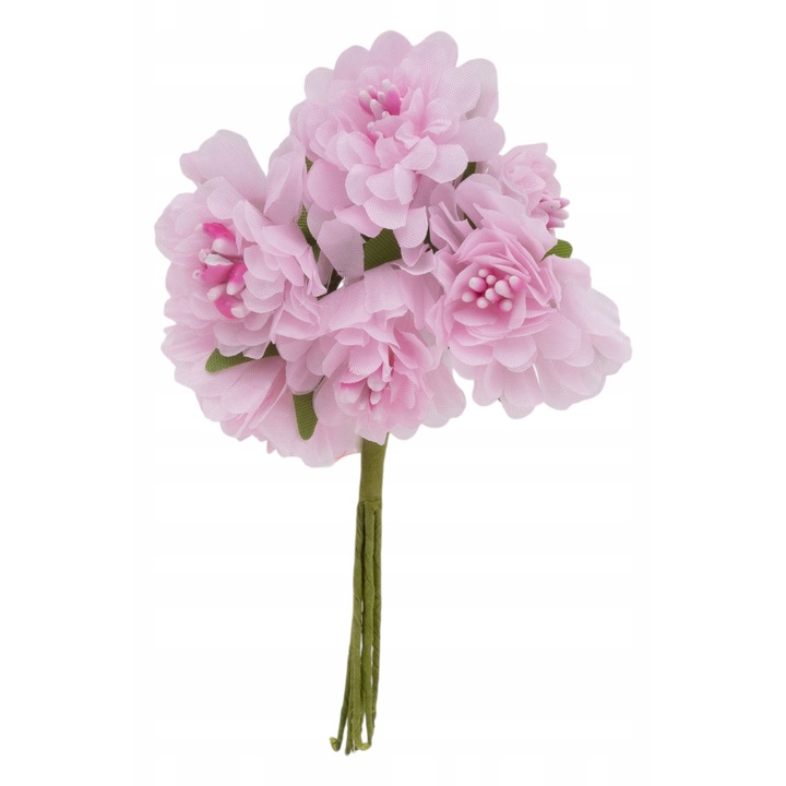 Букет изкуствени цветя, DIYQueen, розов, 6 броя