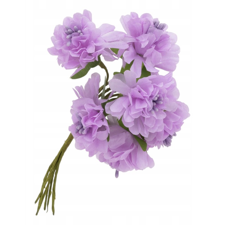 Изкуствен букет, DIYQueen, H1031, черешови цветове, виолетови, комплект 6 броя