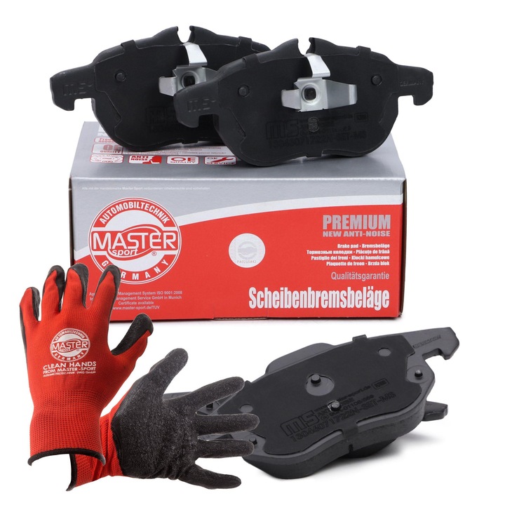 Fékbetétkészlet és kesztyű, Master-Sport, 155x70cm, Piros, XL