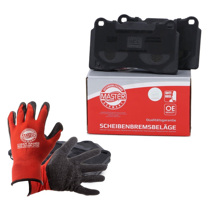 Fékbetét készlet és kesztyű, Master-Sport, 13046049732N, Piros