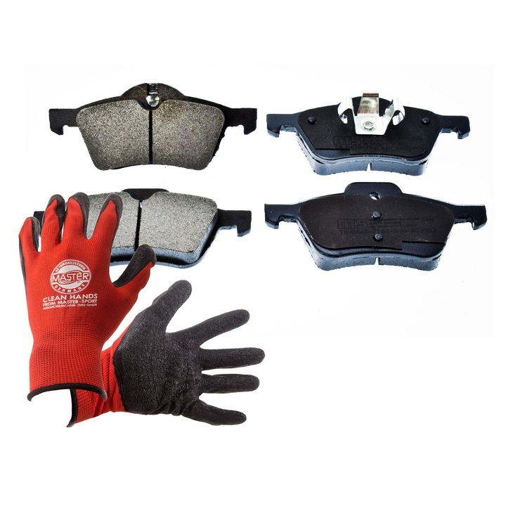 Fékbetétkészlet és kesztyű, Master-Sport, 140x58,7x59,8mm, piros, XL