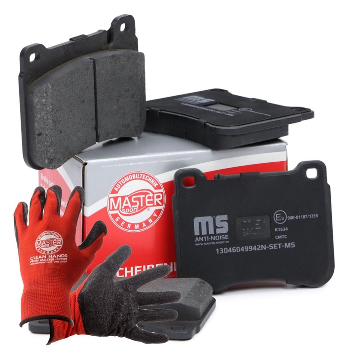 Fékbetét készlet és kesztyű, Master-Sport, 102x79,4mm, 16,5mm vastagság, Mercedes-Benz CLK (C209) típushoz