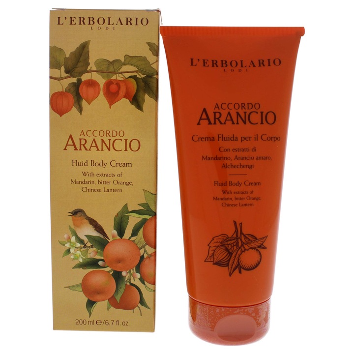 L'Erbolario Accordo Arancio testápoló krém, 200 ml, 1 szett