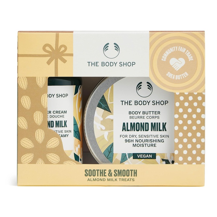 The Body Shop ajándékszett, mandulatejes testápoló, vegán, 2 darabos