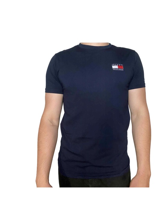 Tricou bărbați, Tommy Hilfiger, bleumarin, bumbac 100%, cu logo