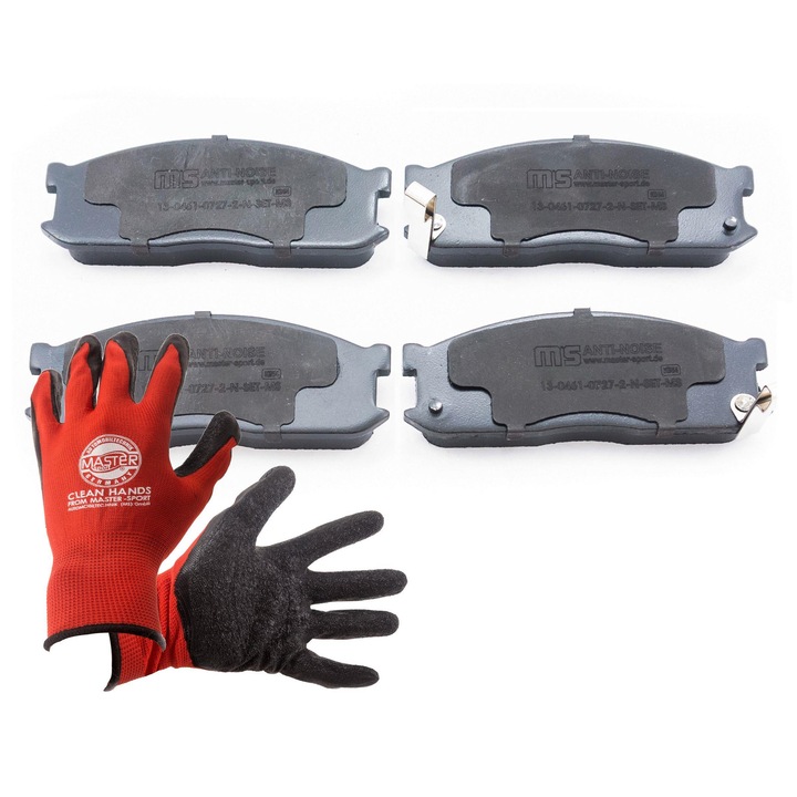 Fékbetét és kesztyű szett, Master-Sport, 133x52, 15.1mm, piros, XL