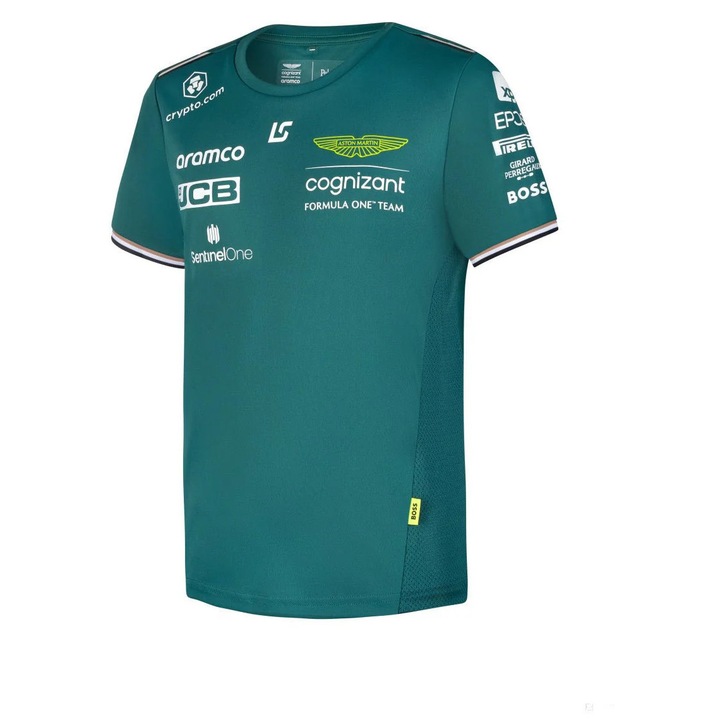 Aston Martin kornyaku polo, BOSS, Lance Stroll, zöld, 140 cm