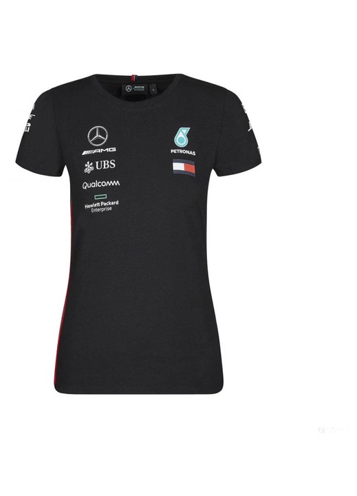 Női póló, Stichd, Mercedes 2019 csapat kollekció, fekete, M