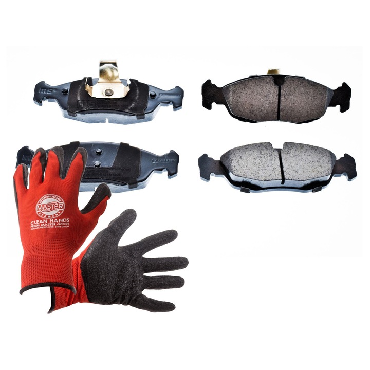 Fékbetétkészlet és kesztyű, Master-Sport, 13046070882N, 141x140x47.4mm, Piros, XL
