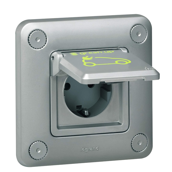 Stație de încărcare electrică, Legrand, Green Up, monofazată, 8-16A, 230V, montare încastrată