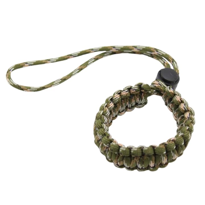 Karkötő típusú csuklópánt, fonott Paracord, ellenálló 7 szál, univerzális kamera és csukló számára, katonai zöld szín
