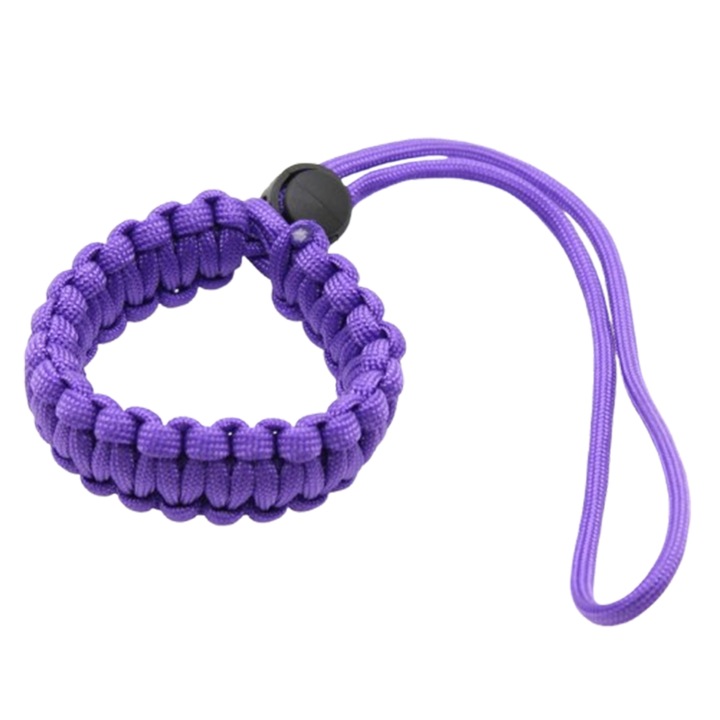 Csuklópánt, fonott paracord, 7 szálas, univerzális fényképezőgéphez és csuklóhoz, lila színű