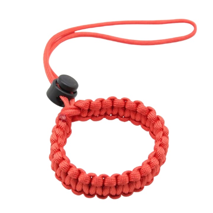 Csuklópánt, fonott Paracord, 7 szálas, univerzális fényképezőgéphez és csuklóhoz, piros színű