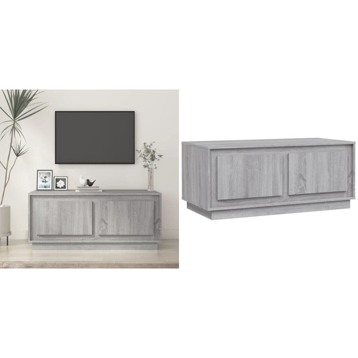 Masuta de cafea, gri sonoma, 102x50x44 cm, lemn prelucrat