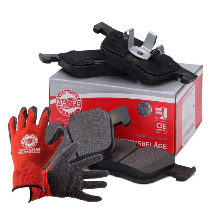 Fékbetétkészlet és kesztyű, Master-Sport, 155x71mm, Piros, XL