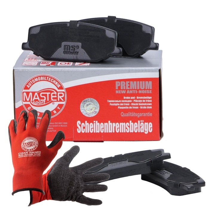 Fékbetét készlet és kesztyű, Master-Sport, 110x41.6 mm, Suzuki Jimnyhez, Piros, XL