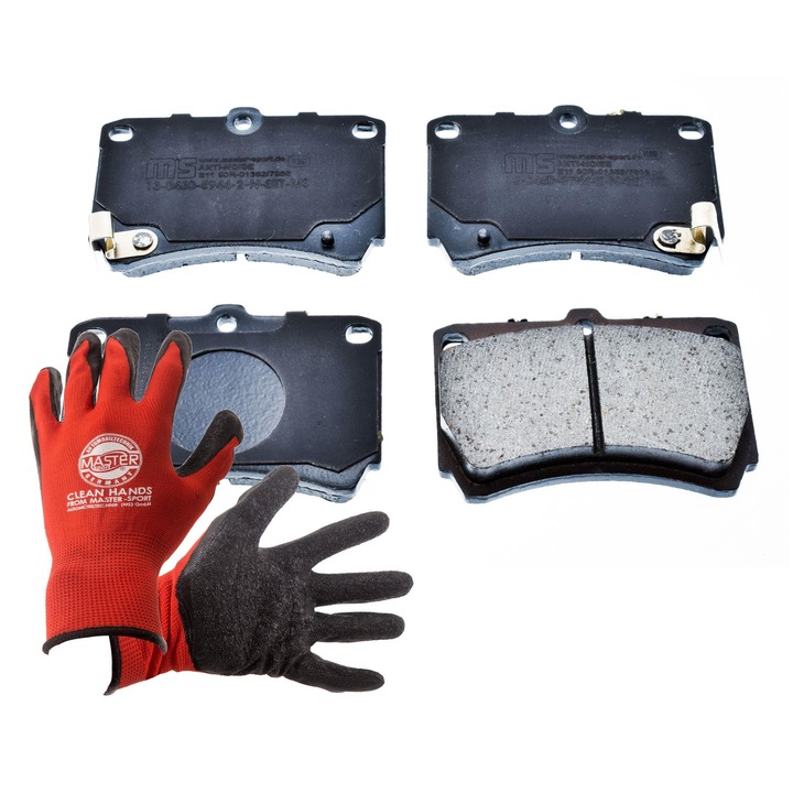 Fékbetét készlet és kesztyű, Master-Sport, 92x64.1mm, Piros, XL