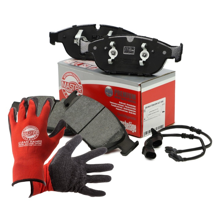 Fékbetét és kesztyű szett, Master-Sport, 310x193x20,3mm, Piros, XL