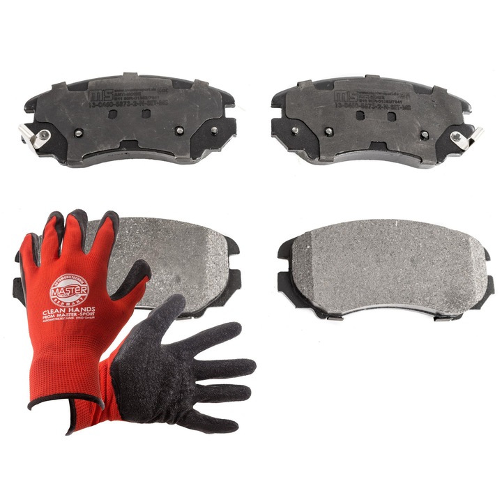 Fékbetétkészlet és kesztyű, Master-Sport, 13046058732N, 132x60,4mm, piros, XL