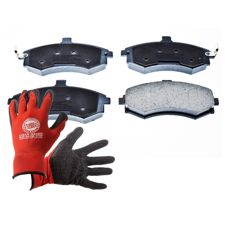 Fékbetétkészlet és kesztyű, Master-Sport, 137x63,5mm, piros, XL